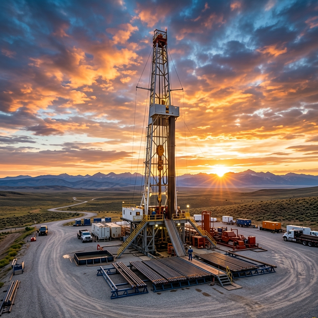 Oilfield drilling rig supported by Ameripetrol services
