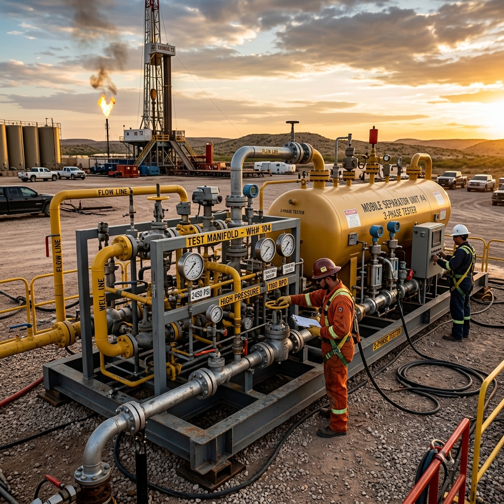 Oilfield well testing and analysis equipment